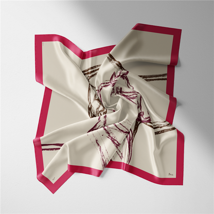 Terina Red Silk Scarf / 53cm
