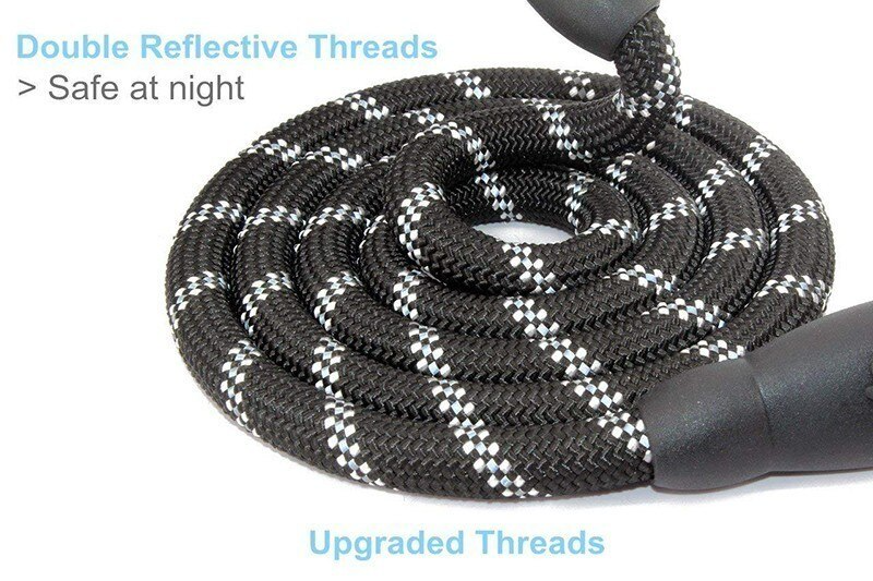 Black Reflective Padded Leash - Dogs and Horses