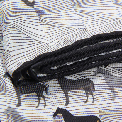 Roseta Black Silk Scarf / 90cm