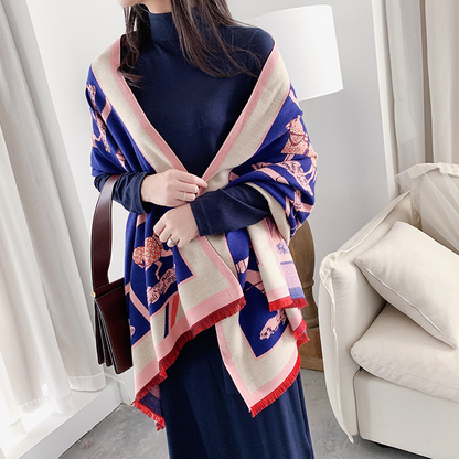 Nour Pashmina Scarf Navy