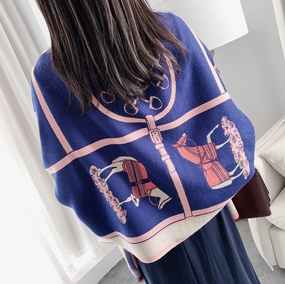 Nour Pashmina Scarf Navy