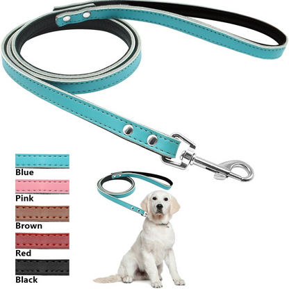 Matera Blue Leather Leash - Dogs and Horses