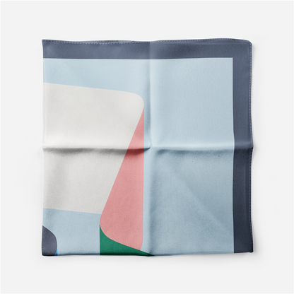 Bruna Blue Silk Scarf / 53cm