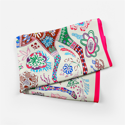 Genoa Pink Silk Scarf Small / 53cm