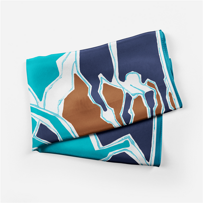Amaranta Blue Silk Scarf / 53cm
