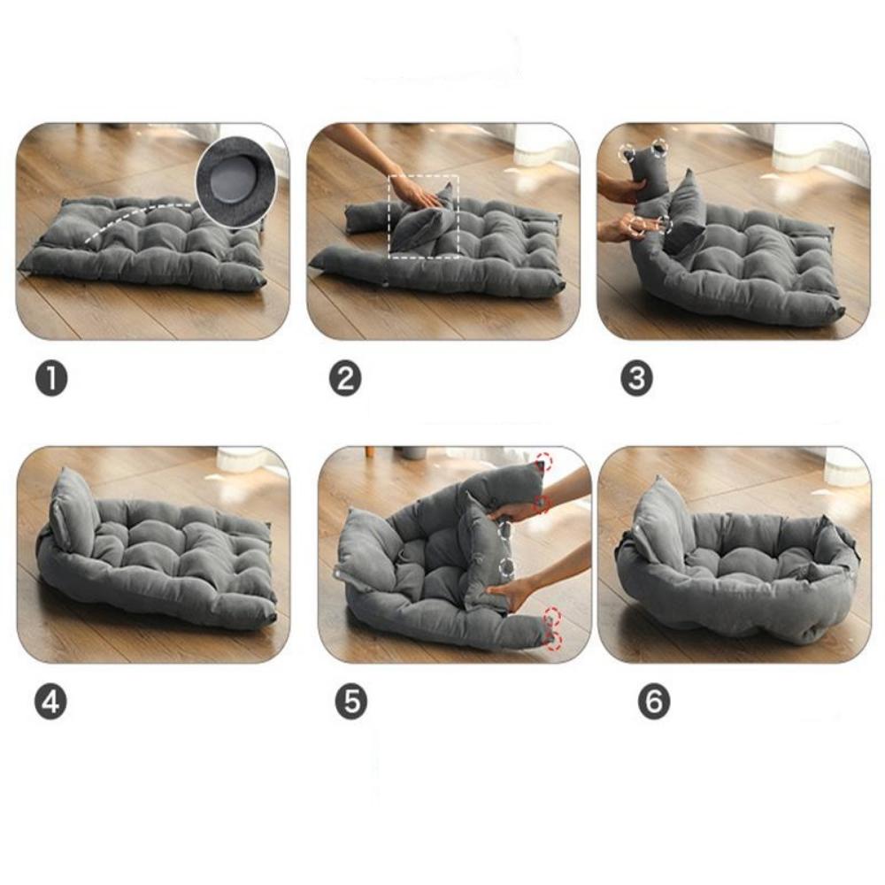 Adjustable 3-in-1 Pet Bed (Nest, Sofa or Mat)