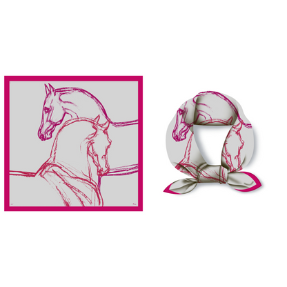 Terina Rose Silk Scarf / 53cm