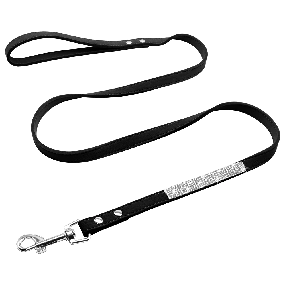 Bling Black Suede Leash - Dogs and Horses