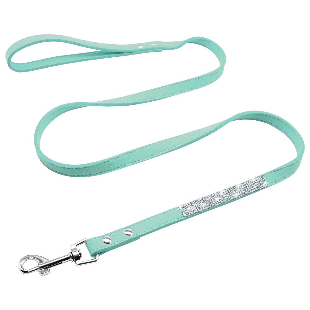 Bling Blue Suede Leash - Dogs and Horses