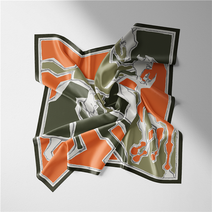 Amaranta Orange Silk Scarf / 53cm