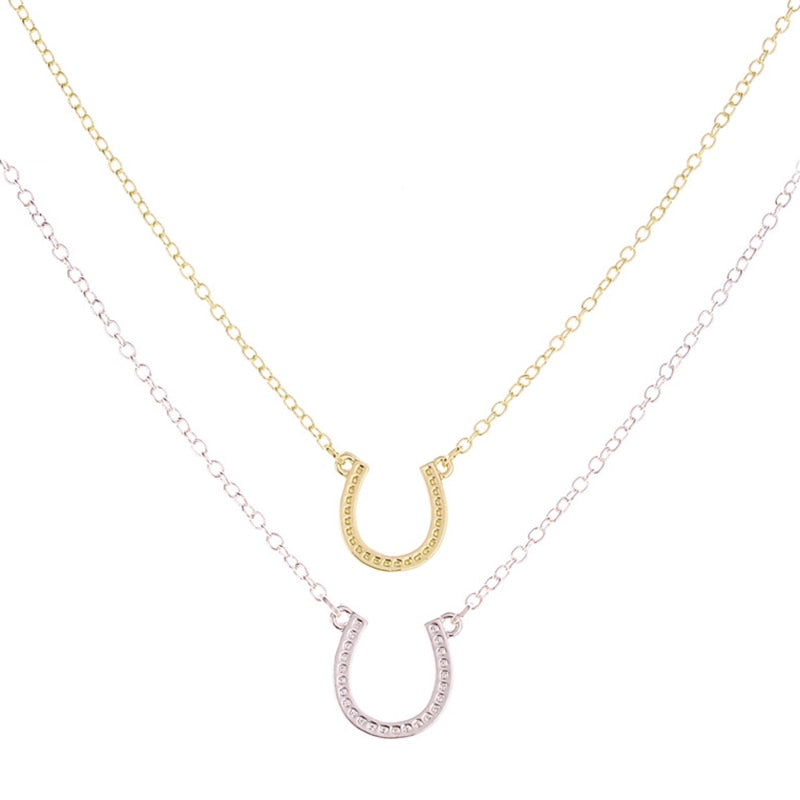 Horseshoe Necklace (Silver, Gold) - Dogs and Horses