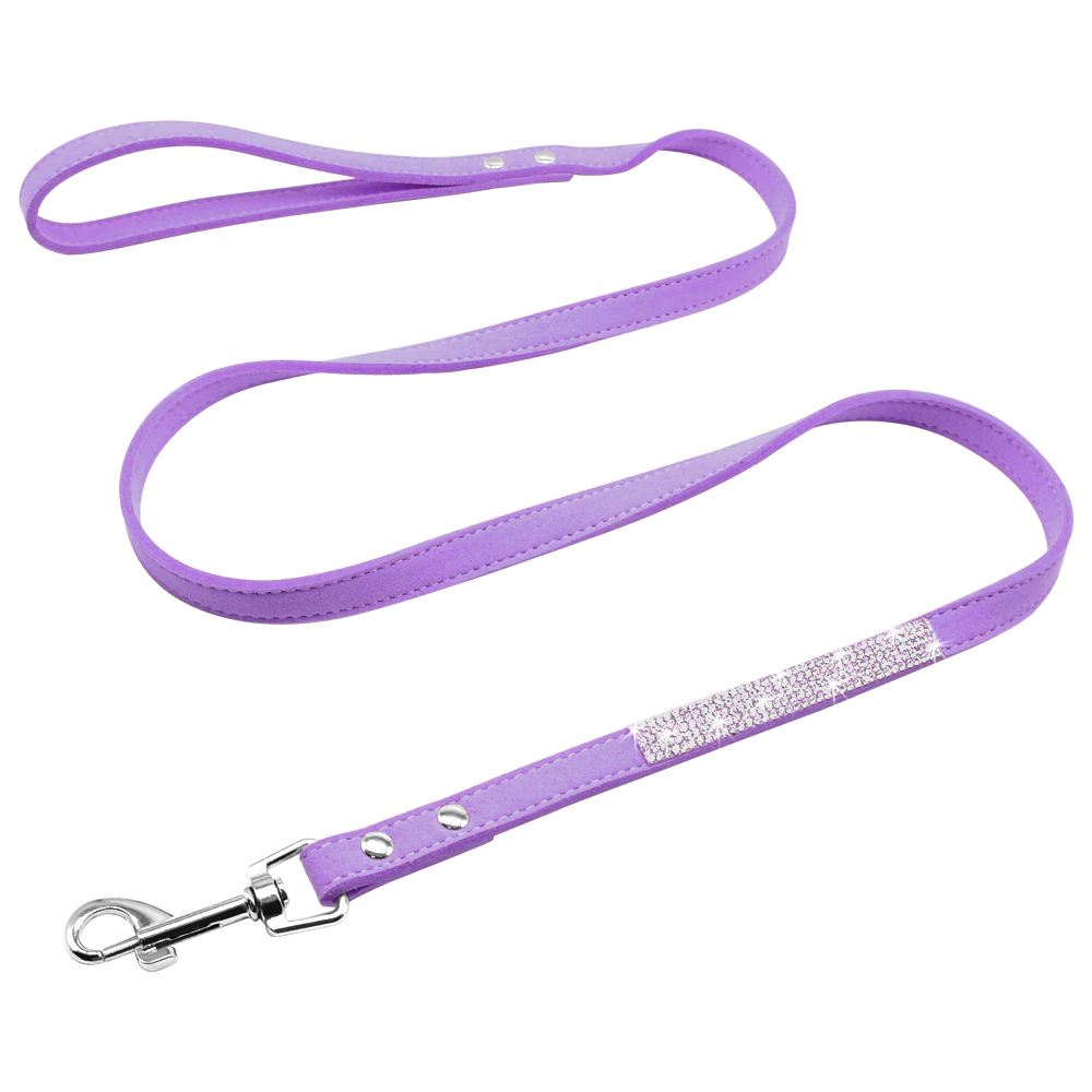 Bling Purple Suede Leash - Dogs and Horses