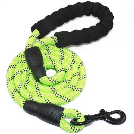 Green Reflective Padded Leash - Dogs and Horses