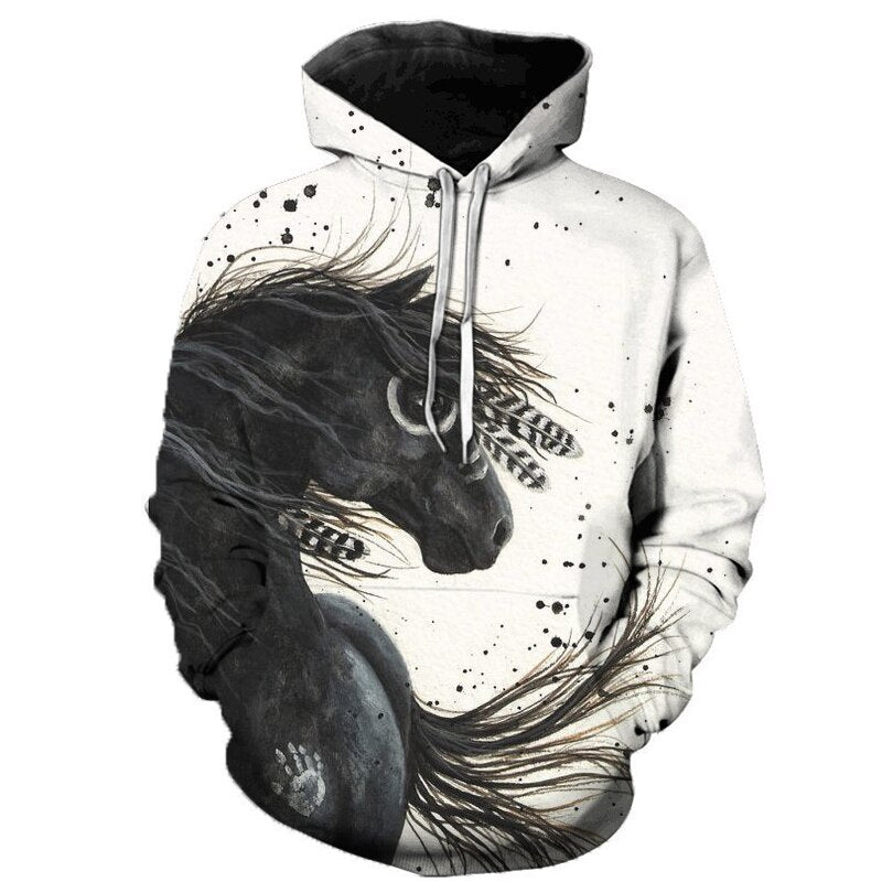 Gia Horse Art Hoodie - Dogs and Horses