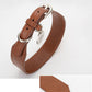 Lucca Dark Brown Leather Collar - Dogs and Horses