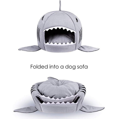 Blue Shark Cave Bed - Dogs and Horses