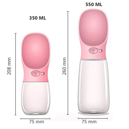 Pink Portable Water Bottle - Dogs and Horses