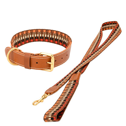 Oxford Brown Collar & Leash Set - Dogs and Horses