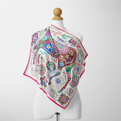 Genoa Pink Silk Scarf Small / 53cm