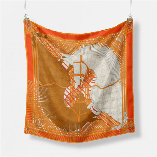 Sarita Brown Silk Scarf / 53cm