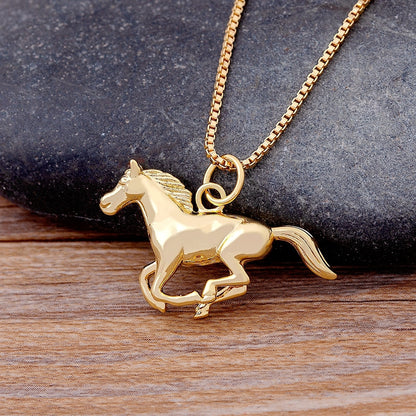 Running Horse Gold Necklace