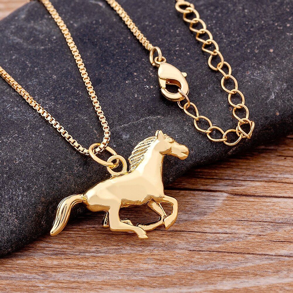 Running Horse Gold Necklace