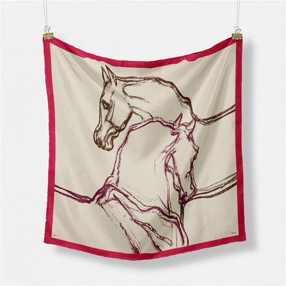 Terina Red Silk Scarf / 53cm