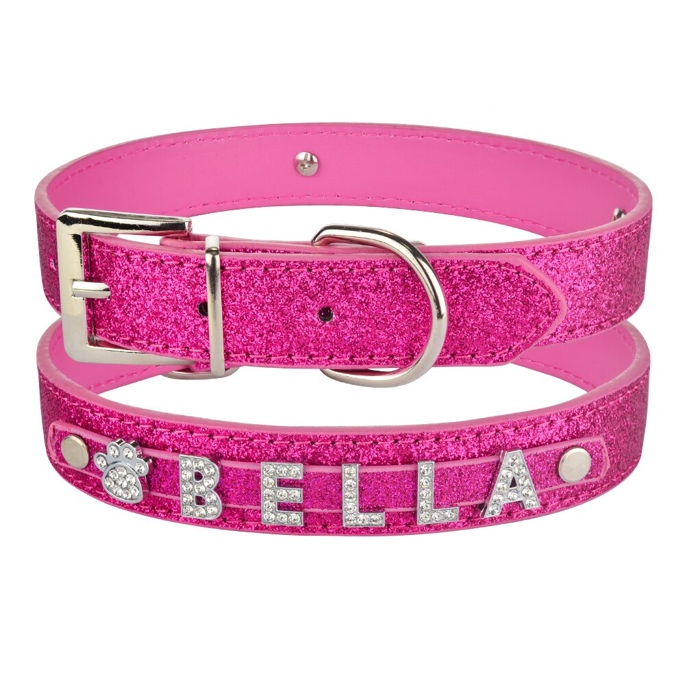 Pink Glittering Personalized Collar - Dogs and Horses