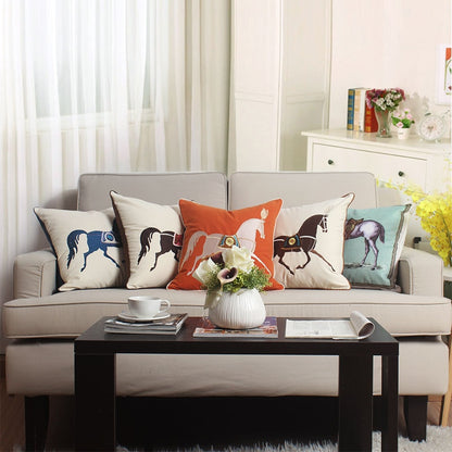 Aria Embroidered Velvet Pillow Cover Orange 18" x 18"