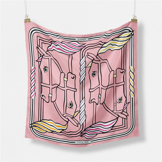 Edda Pink Silk Scarf / 53cm