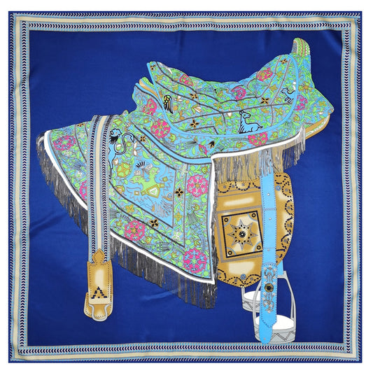 Elisabetta Royal Blue Silk Scarf / 90cm