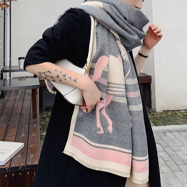 Thais Pashmina Scarf Gray