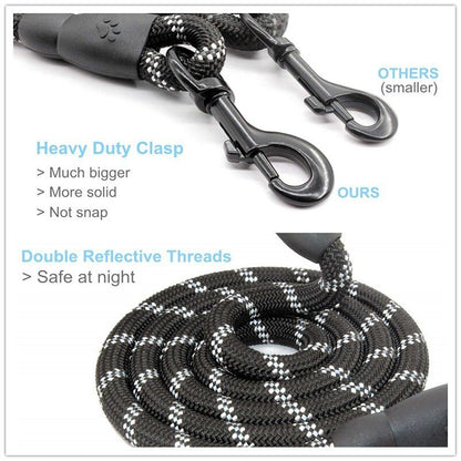 Green Reflective Padded Leash - Dogs and Horses