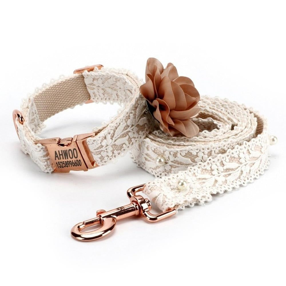 Paris Lace Collar with Custom Engraving - Dogs and Horses