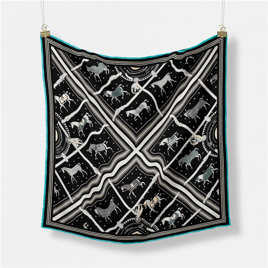 Beronia Black Silk Scarf / 53cm