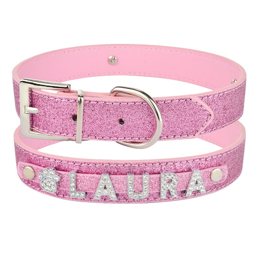 Rose Glittering Personalized Collar - Dogs and Horses