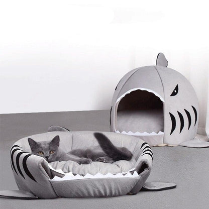 Blue Shark Cave Bed - Dogs and Horses