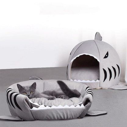 Gray Shark Cave Bed - Dogs and Horses