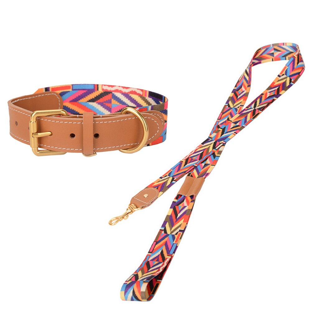 Oxford Multicolor Collar & Leash Set - Dogs and Horses