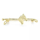 Horse Head Whip Brooch Pin (Gold)