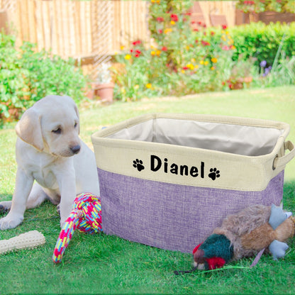Personalized Dog Toy Basket - Dogs and Horses