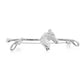 Horse Head Whip Brooch Pin (Silver)