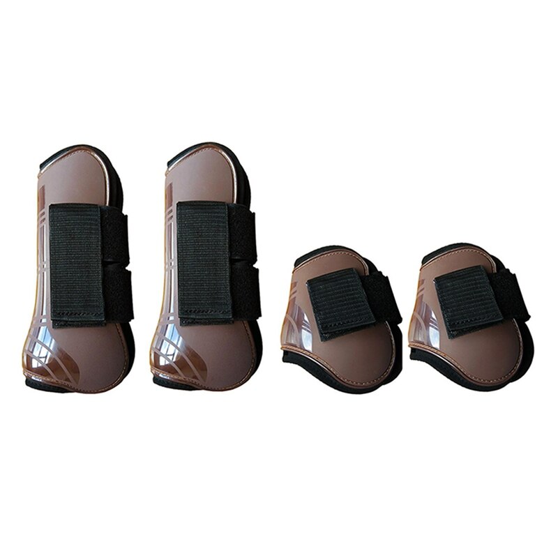 Brown Hook and Loop Closure Adjustable Tendon & Fetlock Boots - Dogs and Horses