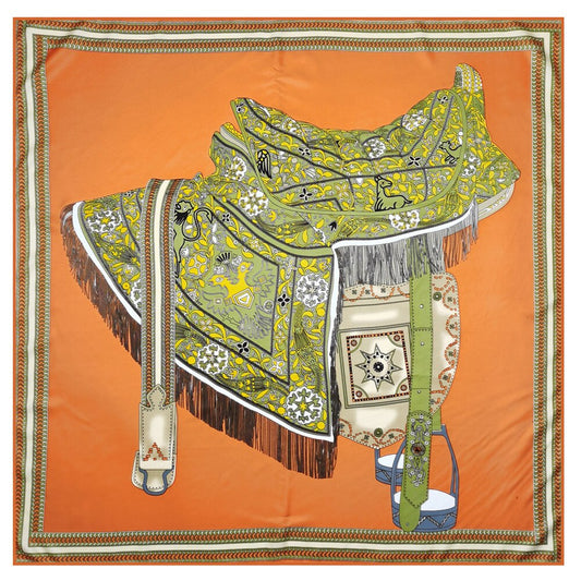 Elisabetta Orange Silk Scarf / 90cm