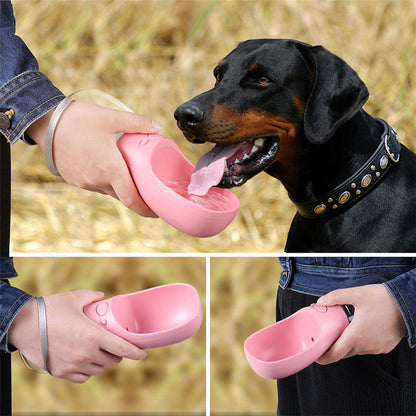 Pink Portable Water Bottle - Dogs and Horses