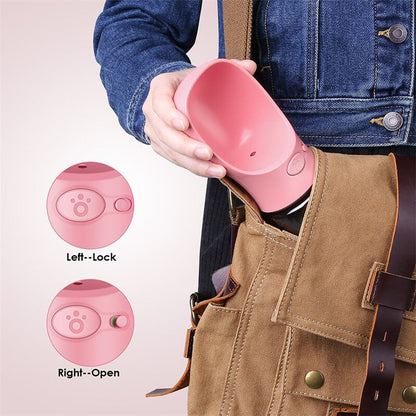 White Portable Water Bottle - Dogs and Horses