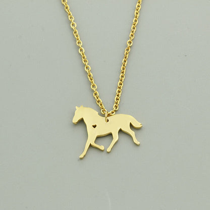 Running Horse Necklace (Silver, Gold ) - Dogs and Horses