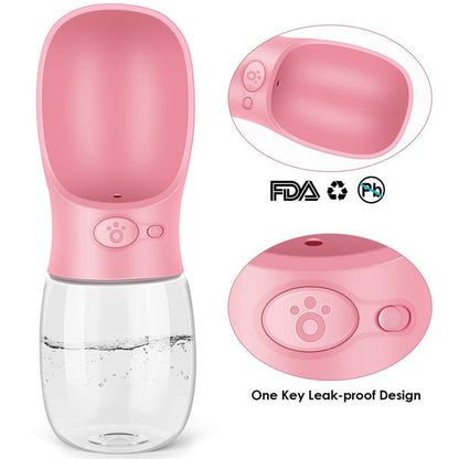 White Portable Water Bottle - Dogs and Horses