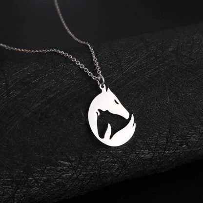 Stainless Steel Horses Pendant Necklace - Dogs and Horses