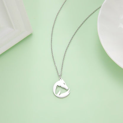 Stainless Steel Horses Pendant Necklace - Dogs and Horses